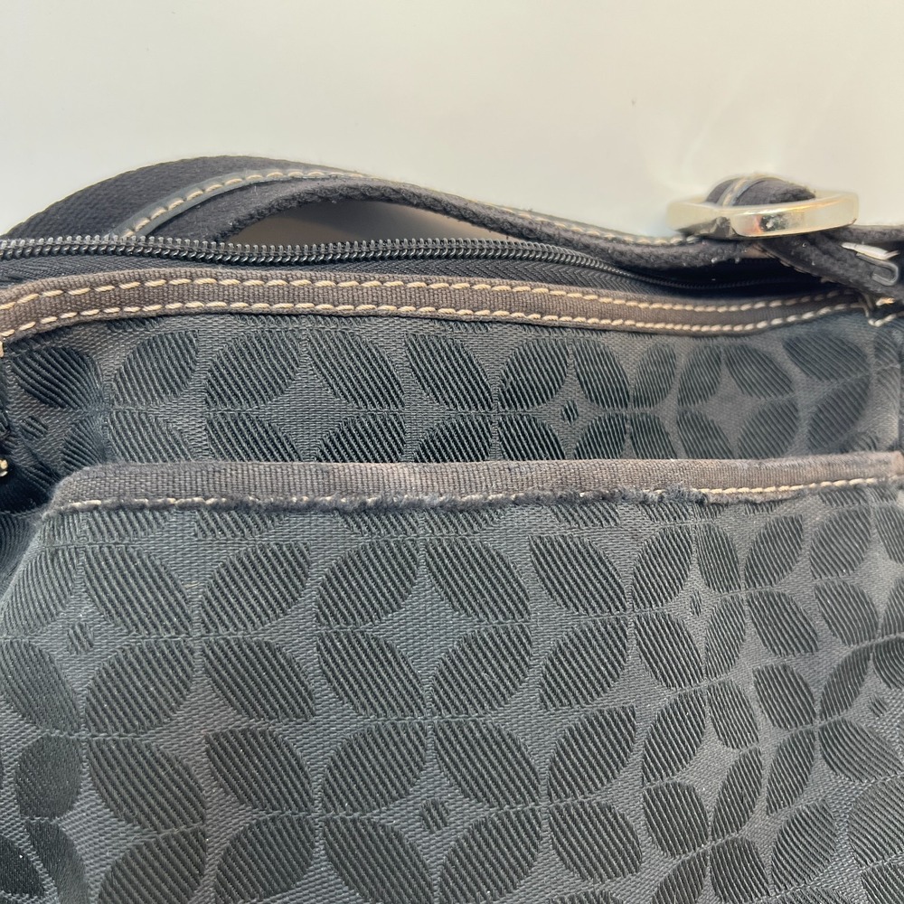 FOSSIL Marlowe Black Fabric Crossbody Purse Pockets Key Charm - Picture 14 of 16